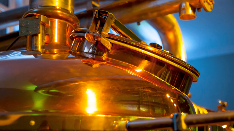 Kupferkessel zum Bierbrauen