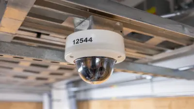 Security cameras, access control, and monitoring in a facility.